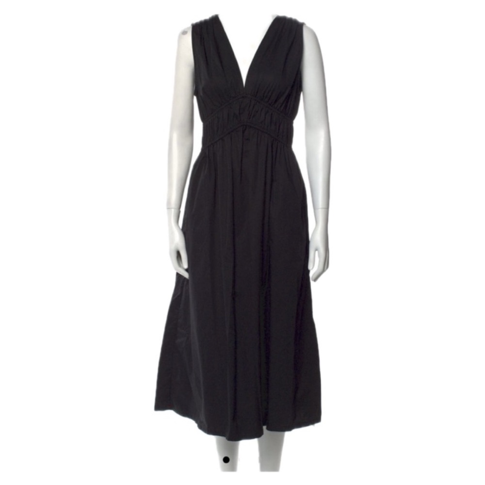XiRena Elegant Black Sleeveless Tent Dress w/ Pockets SzS Structured Minimalist